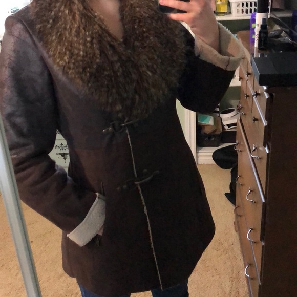 Jessica Simpson faux fur and suede coat - Picture 2 of 6